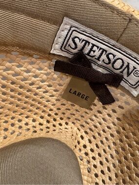 Stetson Natural Straw Hat with Leather Band